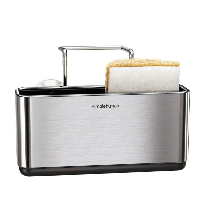 simplehuman Slim Sink Caddy Sponge Holder, Brushed Stainless Steel