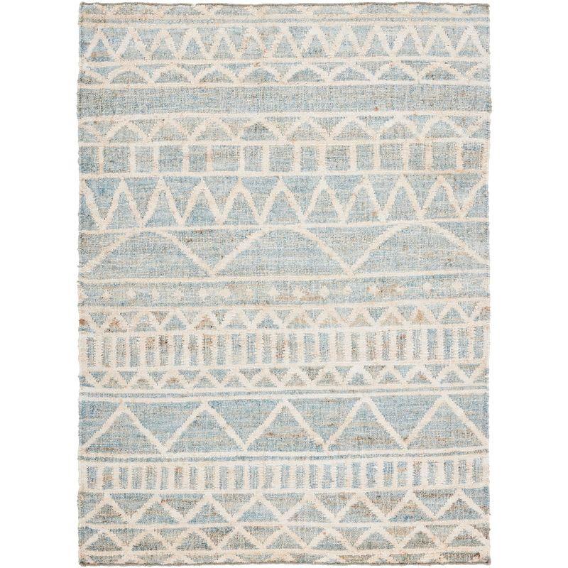 Charcoal & Natural Bohemian 4' x 6' Hand-Woven Kilim Area Rug