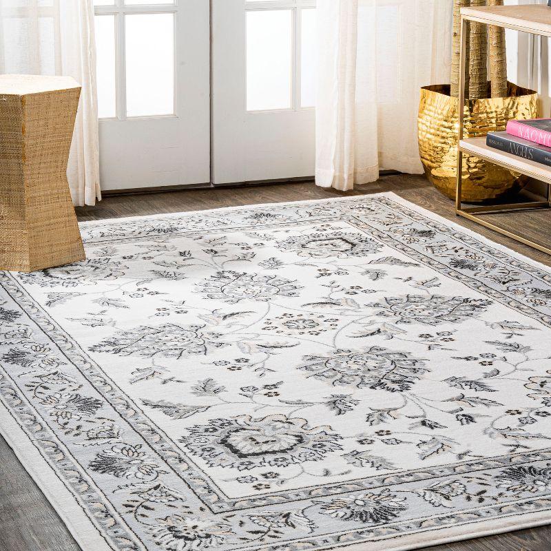 3'x 5' Cherie French Cottage Area Rug, Cream/Light Gray - JONATHAN Y