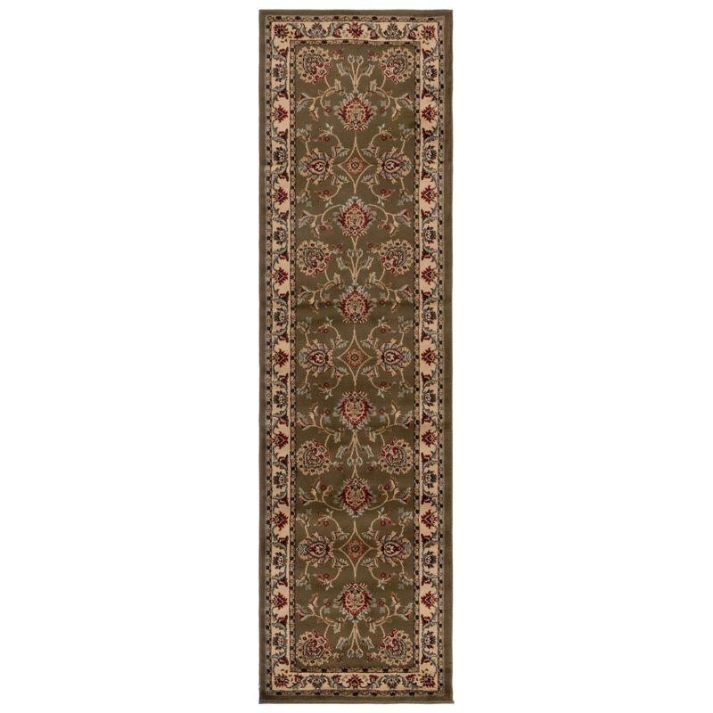Lyndhurst LNH555 Power Loomed Runner Rug - Green/Ivory - 2'3"x16' - Safavieh