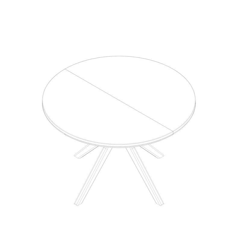 Plank+Beam Verso Round Dining Table, 47" Solid Wood Kitchen & Dining Room Table, White Sand