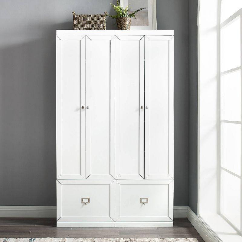 2pc Harper Entryway Pantry Closets White - Crosley: Modular Storage, Adjustable Shelves, MDF Wood