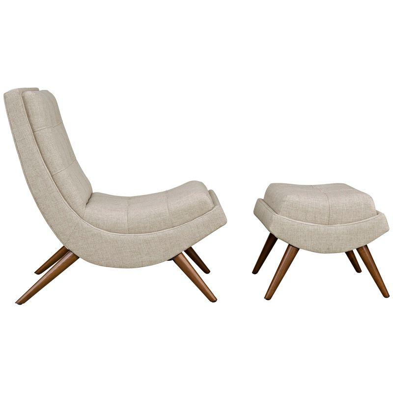 Modway Ramp Mid Century Fabric Lounge Chair Set