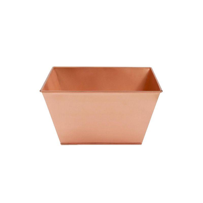 ACHLA Designs 12.5" Wide Indoor/Outdoor Square Galvanized Steel Flower Box Copper Plated: Durable, Weather-Resistant