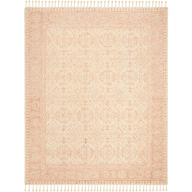 Aspen W/ Tassels APN225 Hand Tufted Indoor Area Rug - Ivory/Blush - 9'x12' - Safavieh