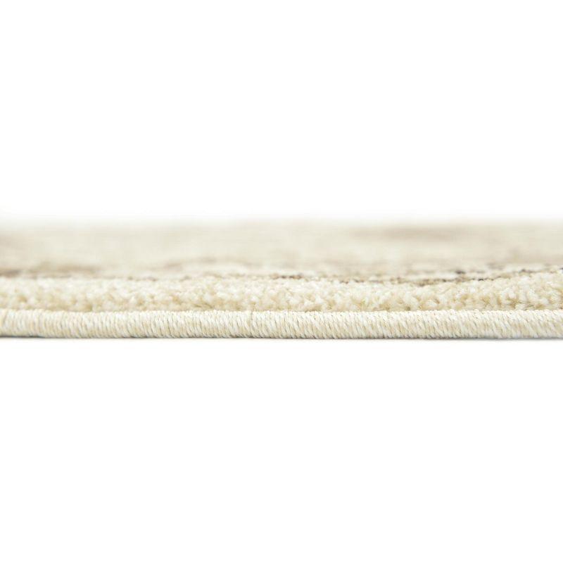 Unique Loom 6' 1 x 6' 1 Round Beige La Jolla Traditional Area Rug