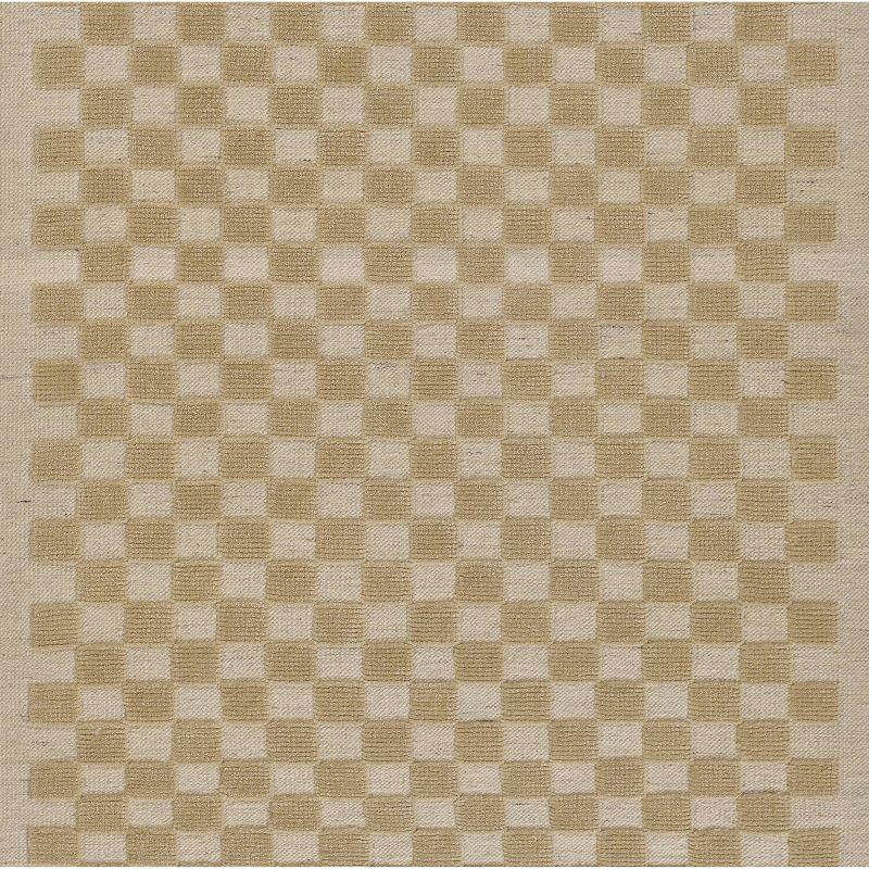 Momeni 6'3"x9' Willow Check Handwoven Area Rug Beige: Wool, Low Pile, Classic Pattern, Indoor, Handmade, Rectangle