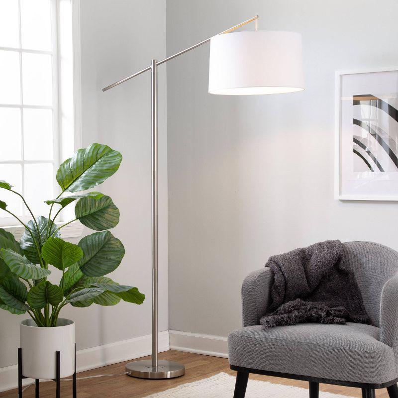 LumiSource Casper 69" Contemporary Metal Floor Lamp: UL Listed, Arc Design, Push Button Switch