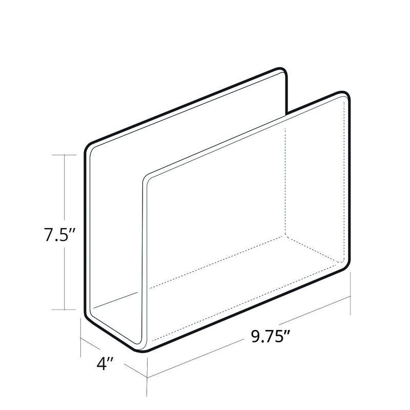 Azar Displays Clear Acrylic Desk File Holder- Large, 4-Pack