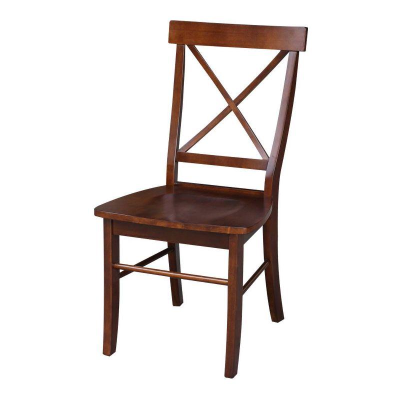 Set of 2 X Back Chairs with Solid Wood - International Concepts