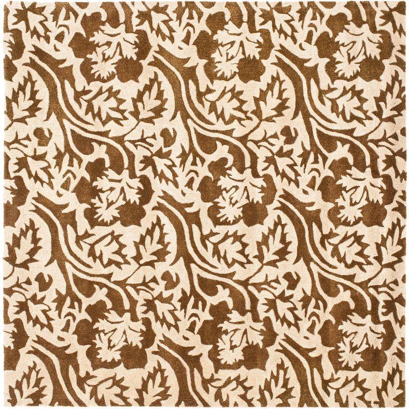 Soho SOH844 Hand Tufted Area Rug - Brown/Ivory - 6'x6' - Safavieh.