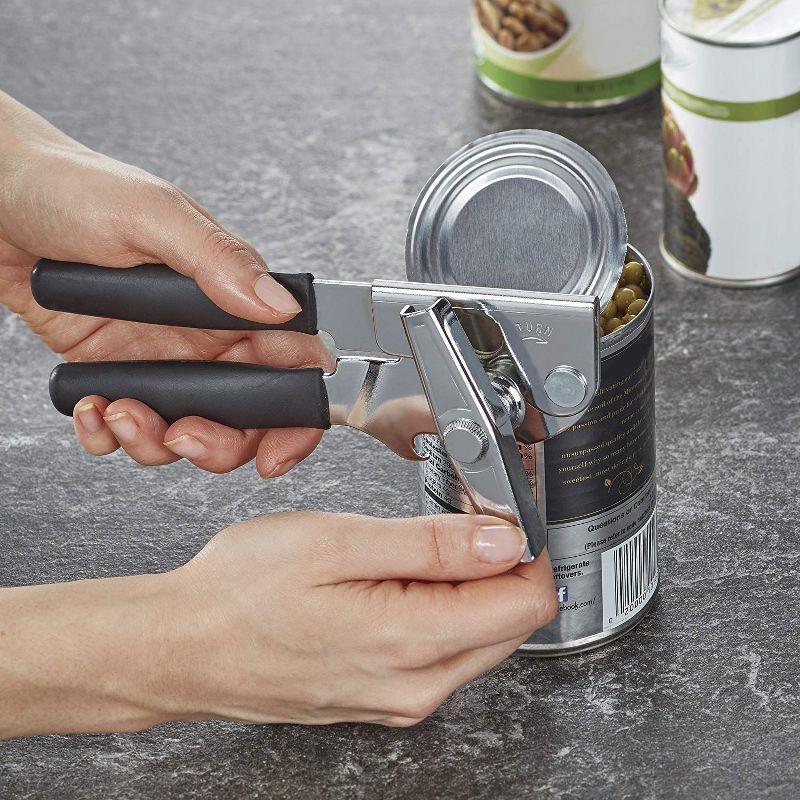 Green Steel Manual Can Opener with Ergonomic Handles