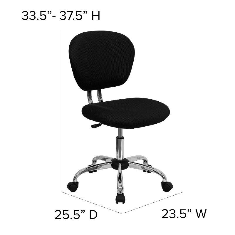 Emma and Oliver Mid-Back Mesh Padded Swivel Task Office Chair with Chrome Base