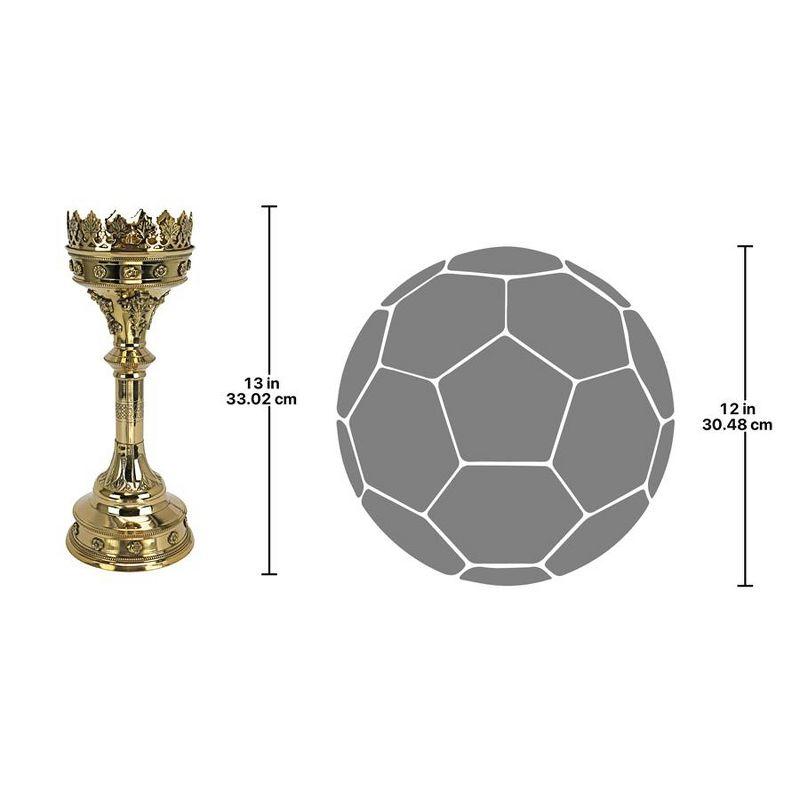 Regal Crown Brass Candlestick with Beaded Edges and Fretwork - 20"x12"