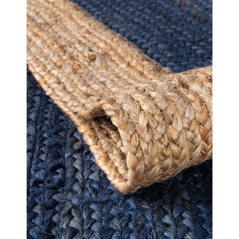 Unique Loom Braided Jute Goa Border Indoor Flatweave Braided Area Rug