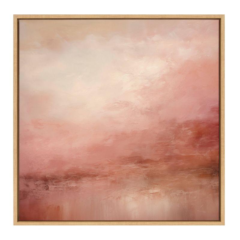 Kate & Laurel All Things Decor 30"x30" Tonal Abstract Pink Peach Framed Canvas by The Creative Bunch Studio Natural