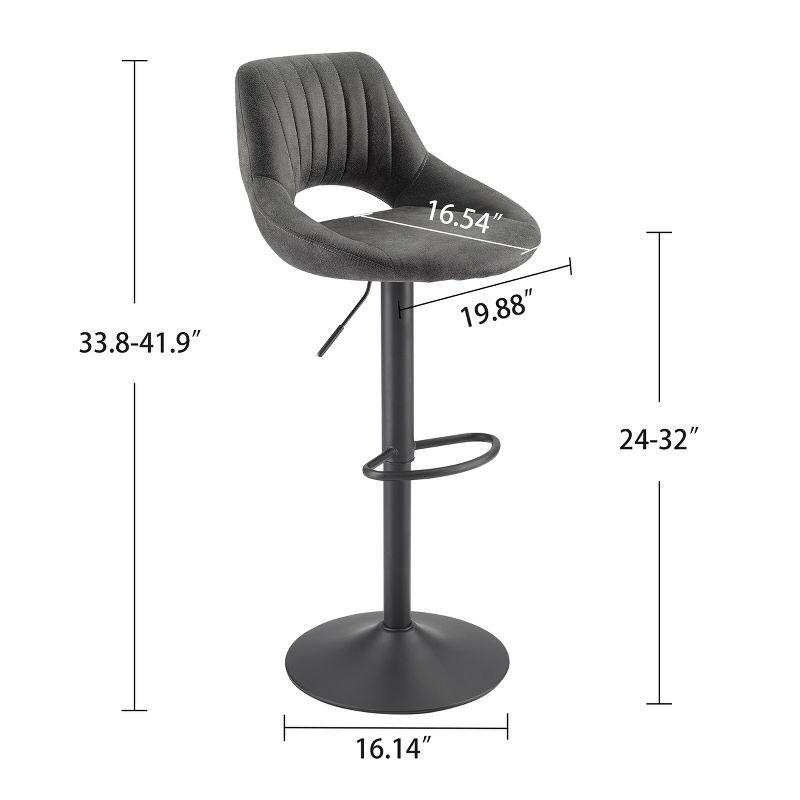 17 Stories Jaiven Swivel Upholstered Adjustable Height Counter Stool with Metal Frame (Set of 2)