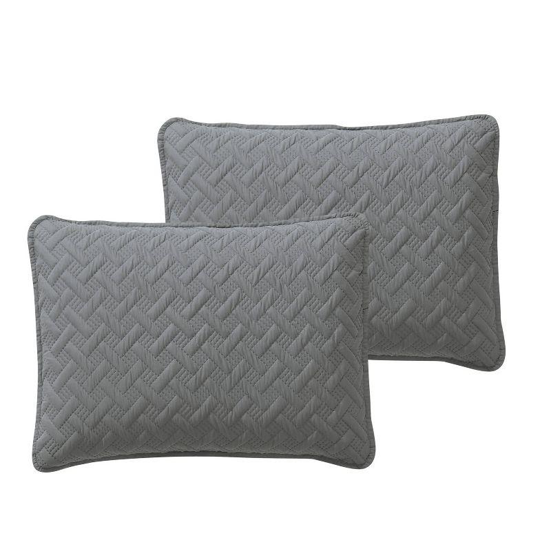 Nina Embossed Basketweave Quilt Set