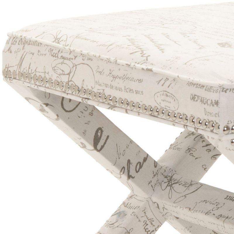 Palmer Ottoman With Silver Nailhead - MCR4589 - Multi/Beige - Safavieh