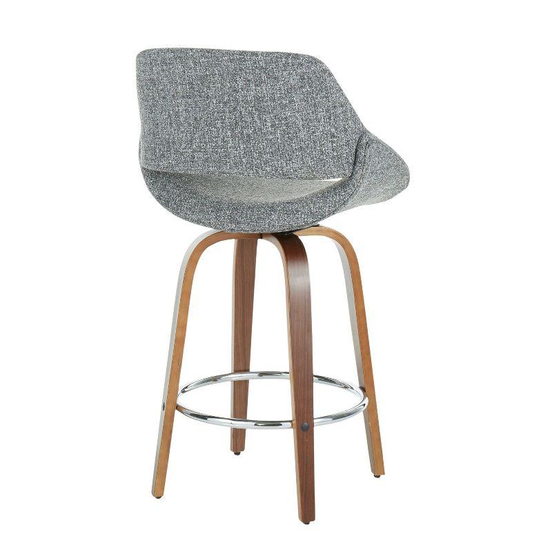 Set of 2 Fabrico Counter Height Barstool with Walnut Legs & Upholstered Seat - LumiSource