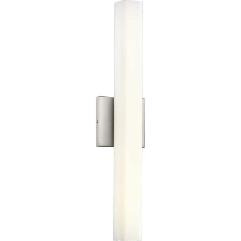 Progress Lighting, Beam Collection, 1-Light Linear LED Bath, Brushed Nickel, Opal Glass Shade