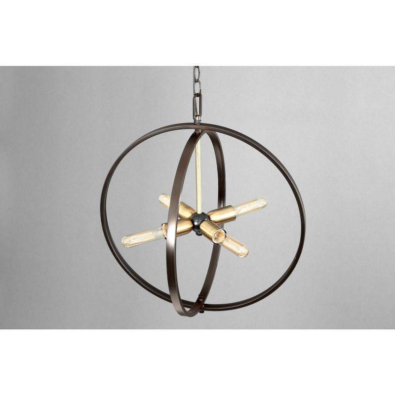 Progress Lighting, Swing Collection, 4-Light Medium Pendant, Antique Bronze Finish, Vintage Brass Candle Holders