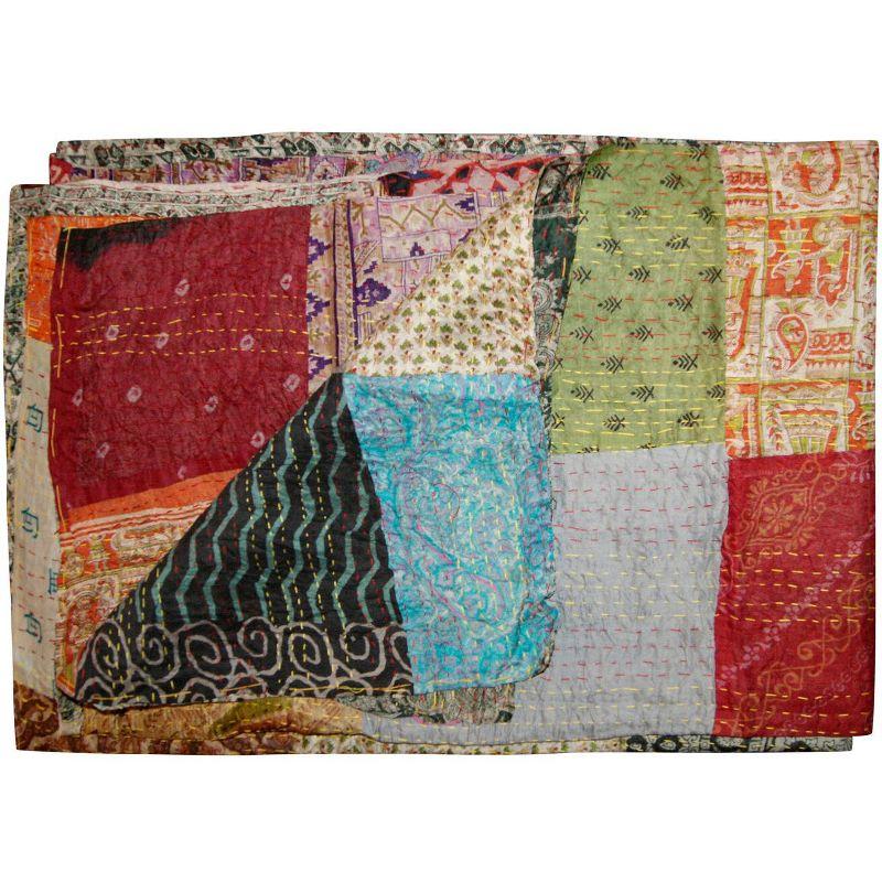 Taj Hotel Kantha Handmade Throw Blanket