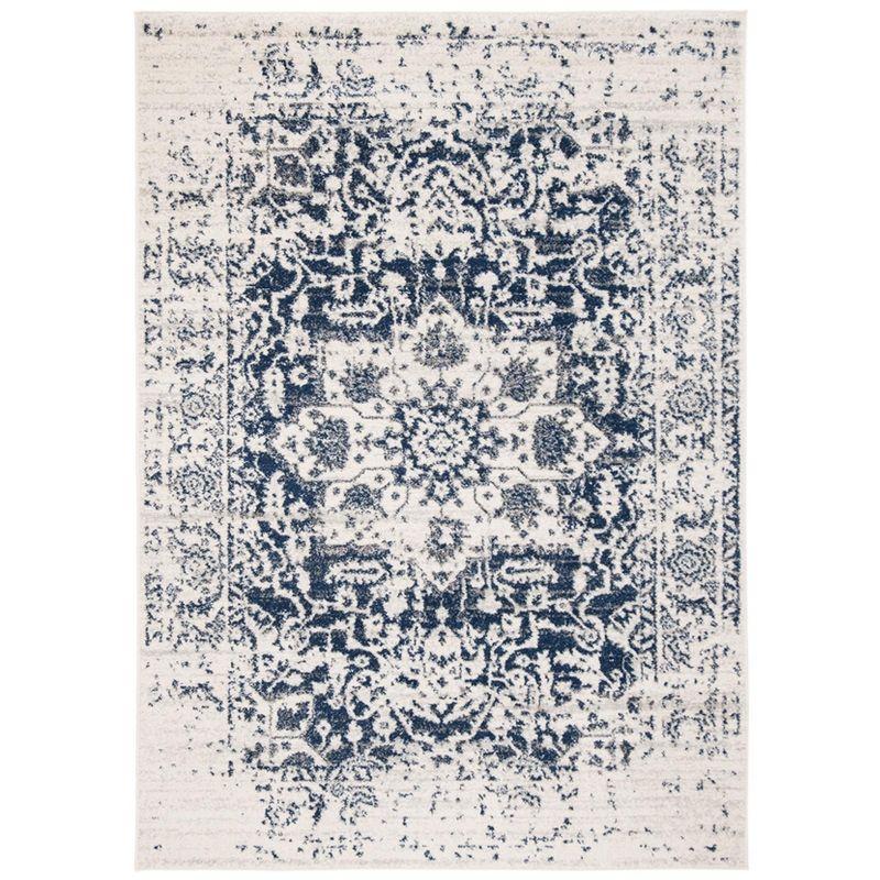 Madison MAD603 Power Loomed Indoor Area Rug - Cream/Navy - 4'x6' - Safavieh