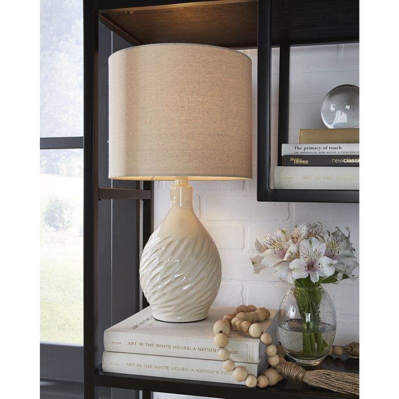 Signature Design by Ashley Garinton Ceramic Table Lamp, Cream