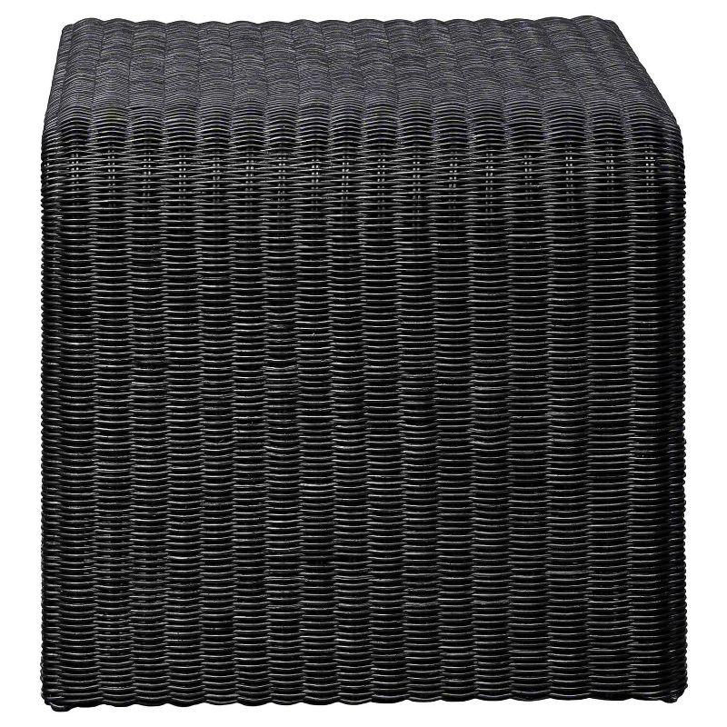 Coaster Home Furnishings Cahya Woven Rattan Sqaure End Table Black