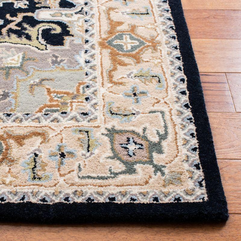Heritage HG625 Handmade Area Rug - 5'x8' - Beige/Navy - Safavieh