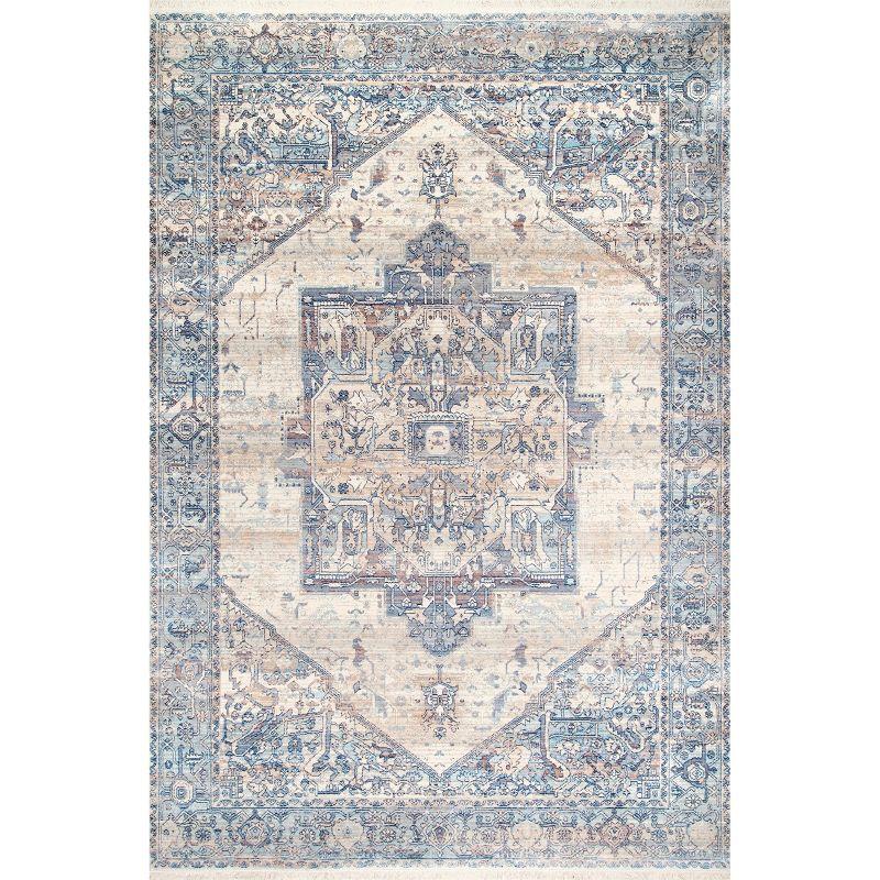 nuLOOM Harriet Vintage Medallion Fringe Area Rug