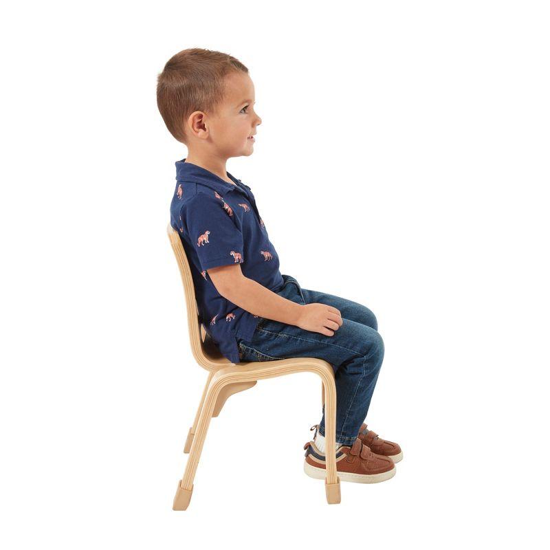 ECR4Kids Bentwood Chair, 10in Seat Height , Stackable Seats, 2-Pack