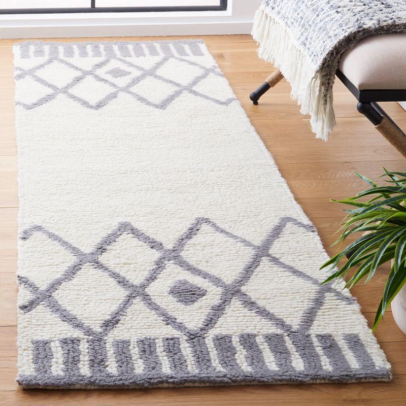 Ivory and Gray Hand Tufted Wool Area Rug