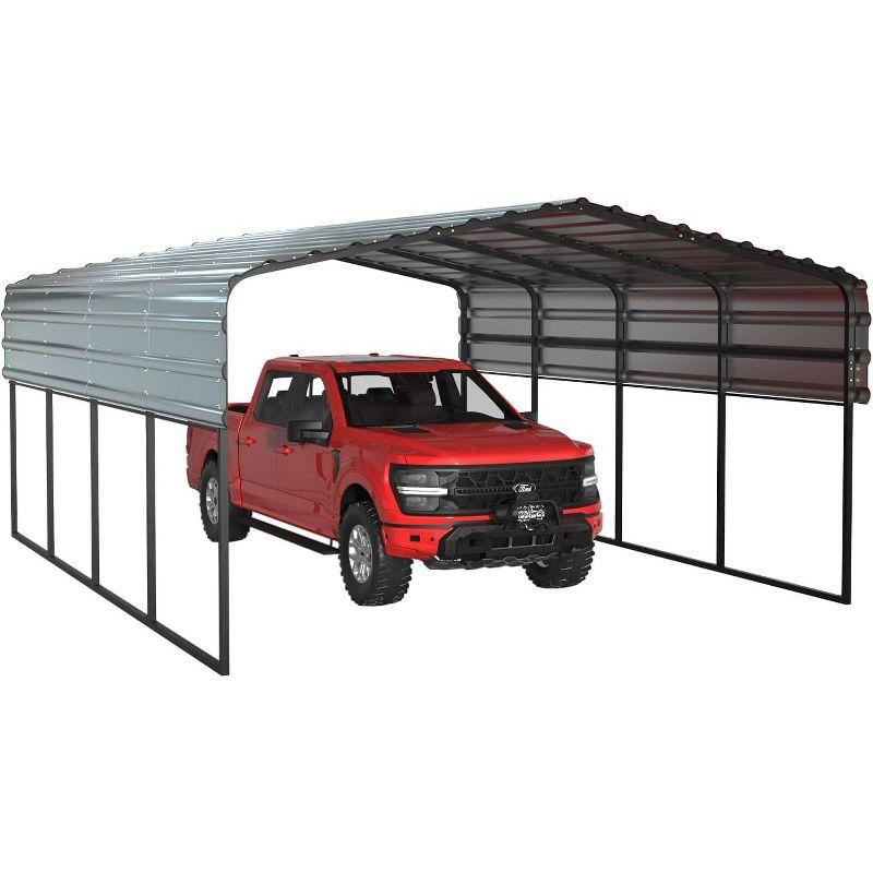EROMMY 10 Ft. W x 15 Ft. D Carport with Galvanized Steel Roof & Reviews | Wayfair
