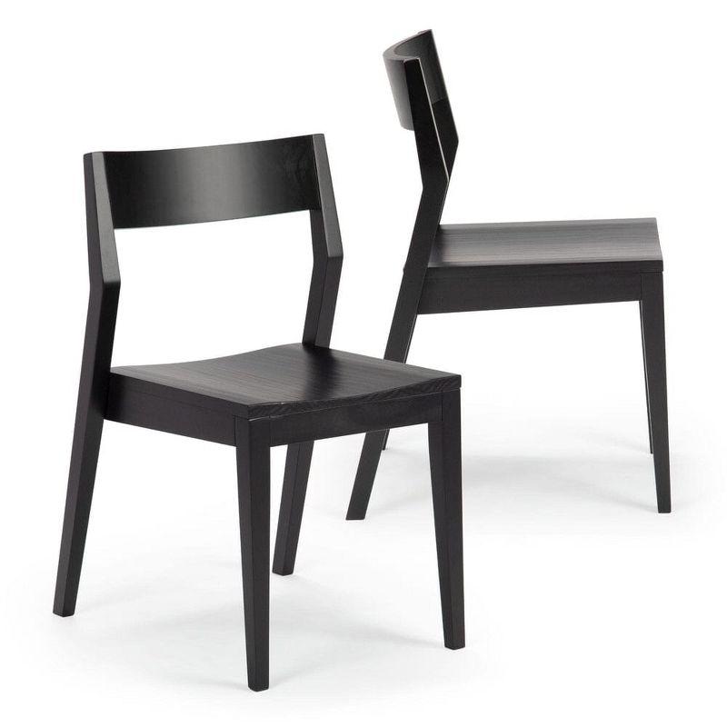 Plank+Beam Modern Dining Chair Set of 2, Solid Wood Chairs for Kitchen, Office, Living Room