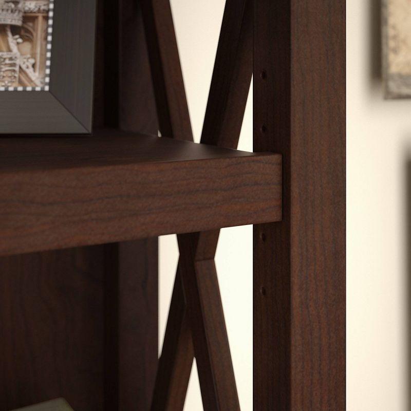 65.98" 5 Shelf Key West Bookshelf Bing Cherry - Bush Furniture: Adjustable Storage, MDF Laminate