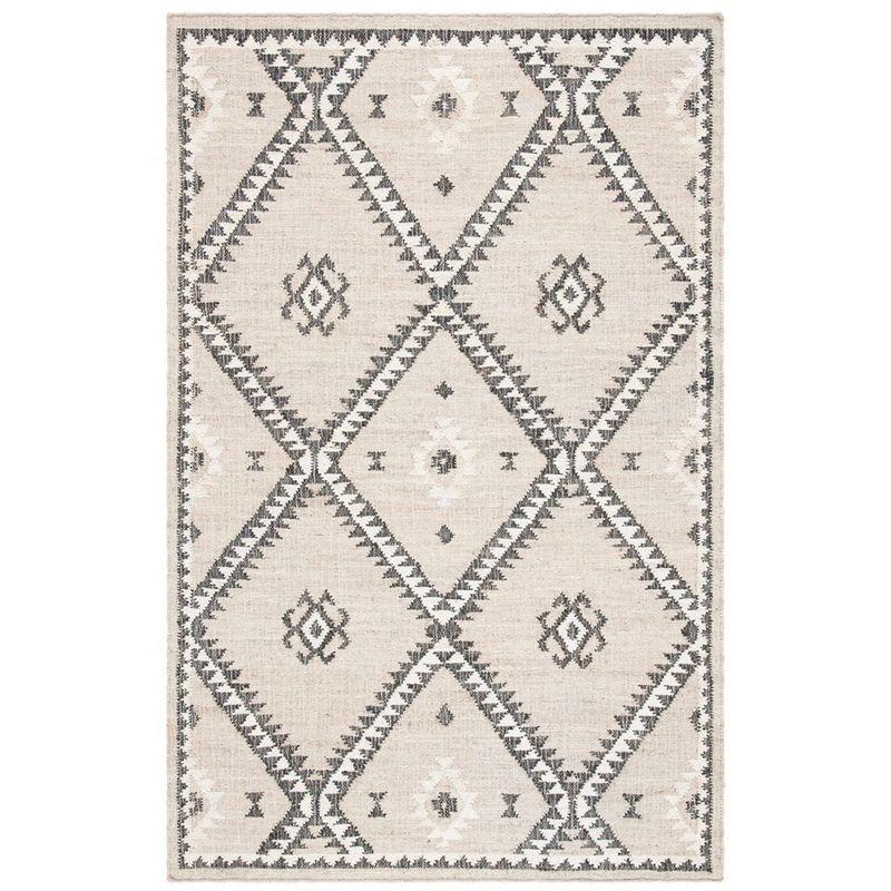 Kilim KLM761 Hand Woven Area Rug - Grey/Black - 4'x6' - Safavieh.