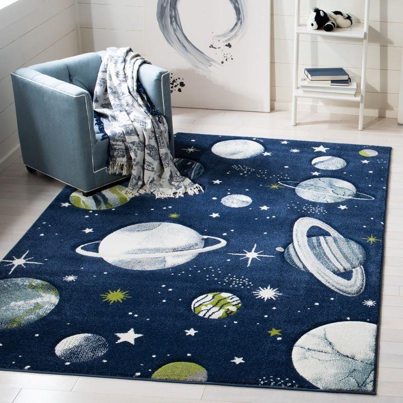 Carousel Kids  CRK103 Loomed Indoor Accent Rug - Navy/Ivory - 3'3"x5'3" - Safavieh