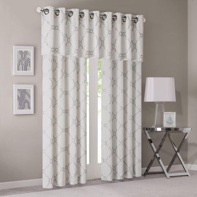 Madison Park Saratoga Fretwork Print Grommet Top Single Window Valance