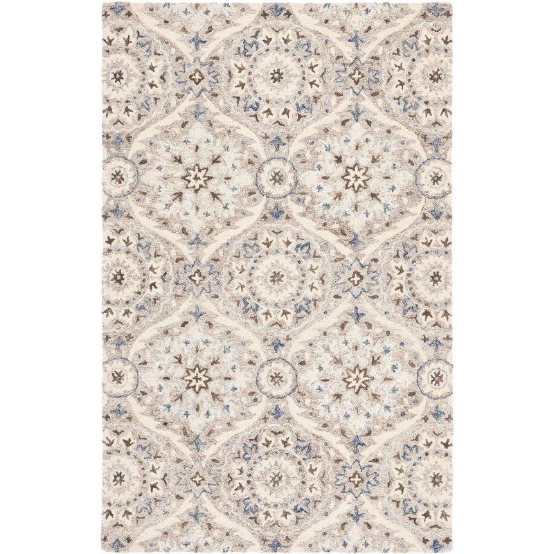 Aspen APN141 Hand Tufted Area Rug - Beige/Grey - 5'x5' - Safavieh.