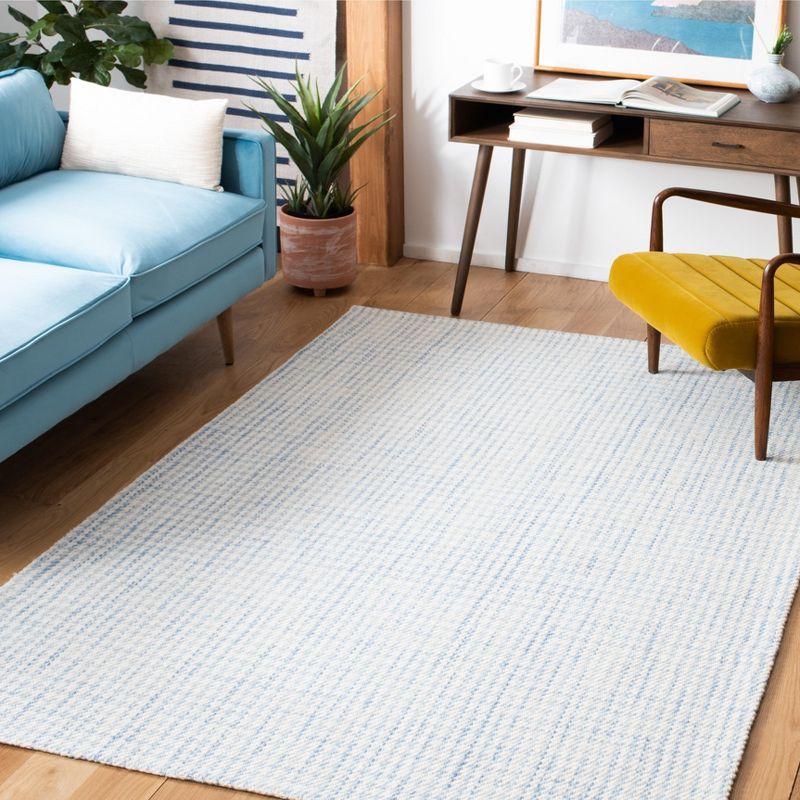 Marbella Blue and Ivory Handwoven Wool Area Rug 3' x 5'