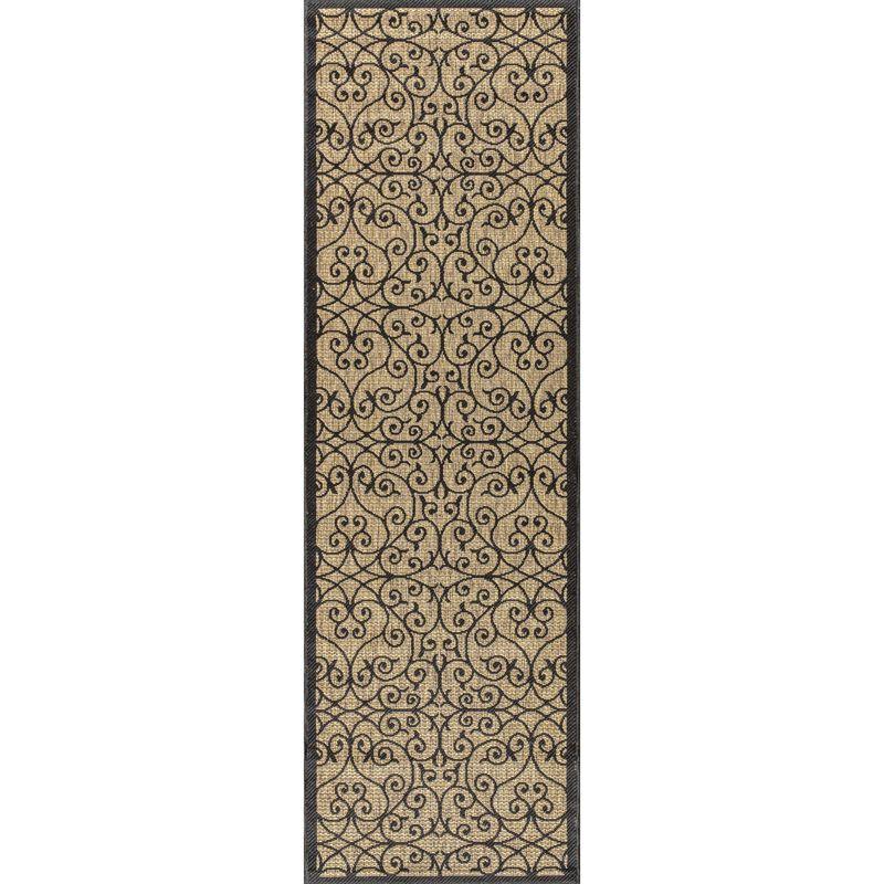 Madrid Vintage Filigree Textured Weave Indoor/Outdoor Area Rug - JONATHAN Y