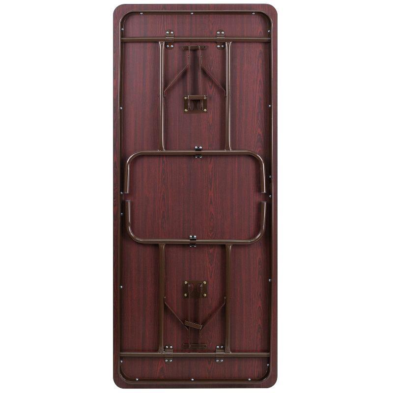 Flash Furniture Wofford 24" x 48" Rectangular Mahogany Melamine Laminate Folding Banquet Table