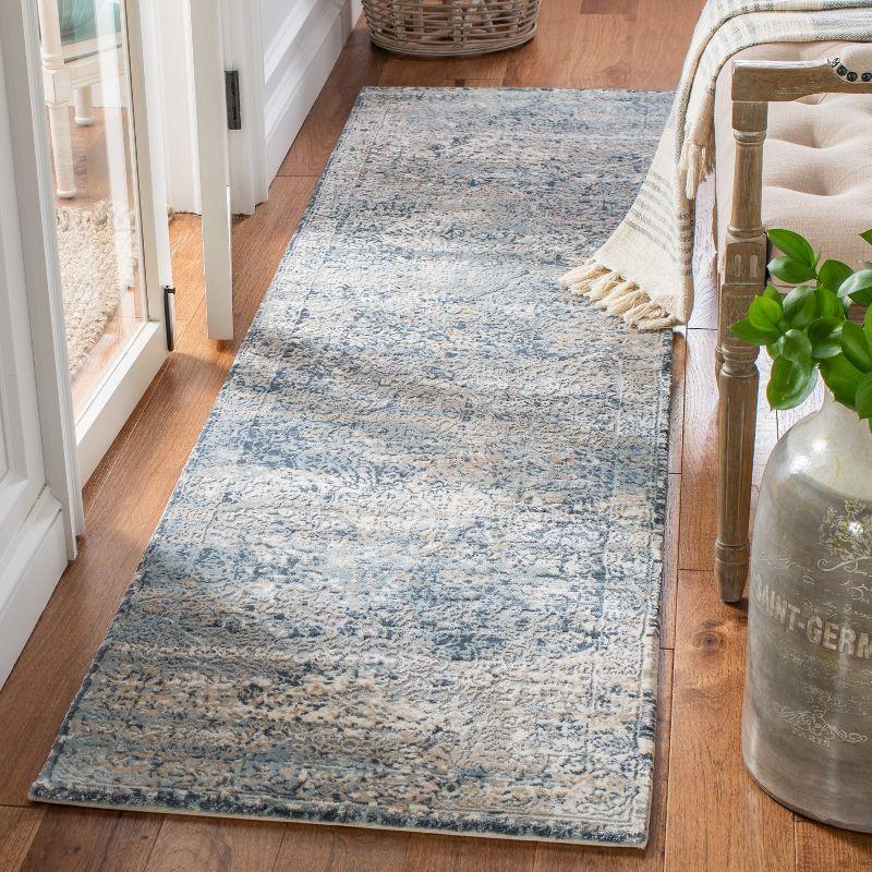 Martha Stewart Blue Synthetic Runner Rug