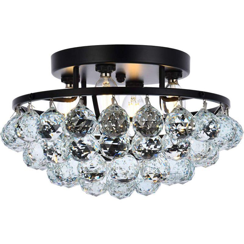 Elegant Lighting Corona 14 inch black flush mount