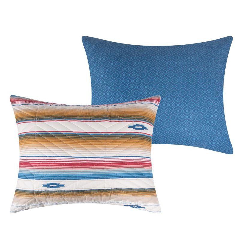 Barefoot Bungalow Painted Desert Embellished with Thunderbird Motifs and Geometric Chevron Sham King Sapphire