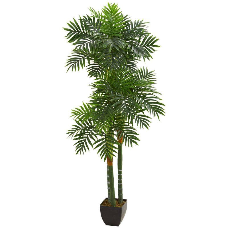 5.5-Foot Dark Green Faux Potted Palm Tree