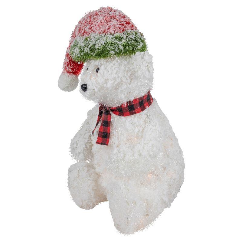 Northlight Lighted Snowy Polar Bear Outdoor Christmas Decoration - 21" - Warm White