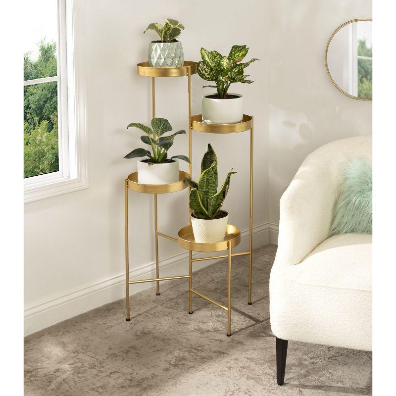Kate and Laurel Finn Plant Stand, 10x11x44, Gold